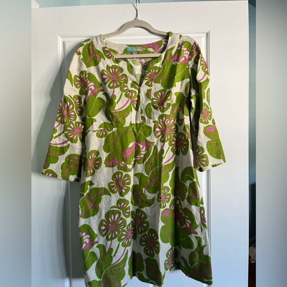 Lovely BODEN linen mod print dress. Size US12, UK16. In excellent condition. - Picture 1 of 3